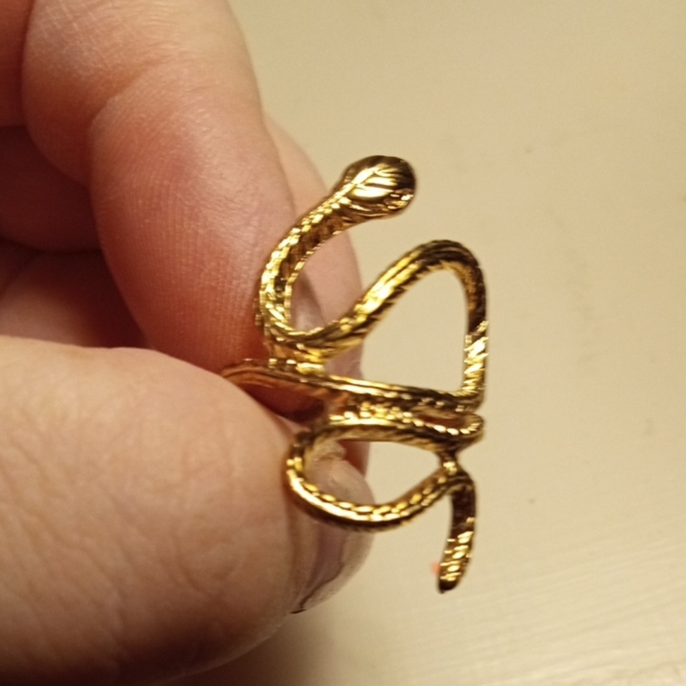 Gold Tone Snake Ring